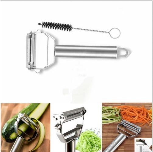 ֹ Ǽ縮   ٱ η ƿ Julienne ʷ ä ʷ Double Pling Grater/Kitchen Accessories Cooking Tools Multifunction Stainless Steel Julienne Peeler V